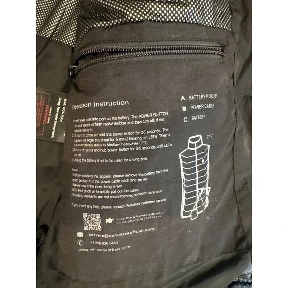 Venustas Heated Vest Men's Medium Black Quilted Puffer | No Battery | Workwear - Picture 15 of 16